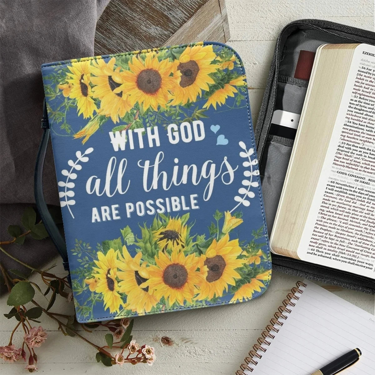 Sunflower Christianity Bible Storage Bag/Case