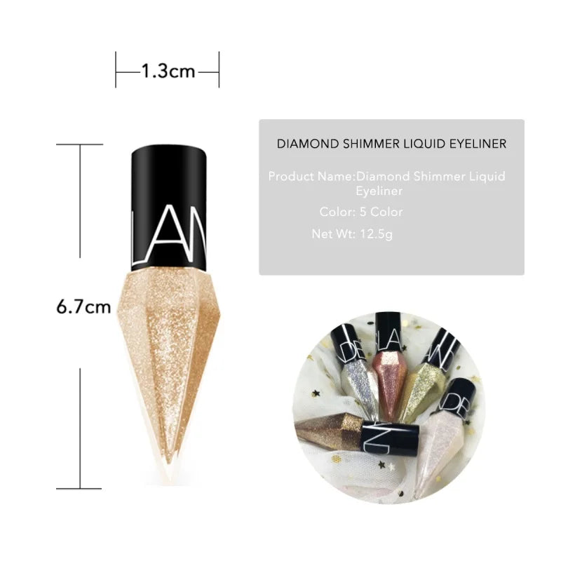 15 Colors Eyeliner Diamond Shining Liquid Eye Shadow, Eyeliner