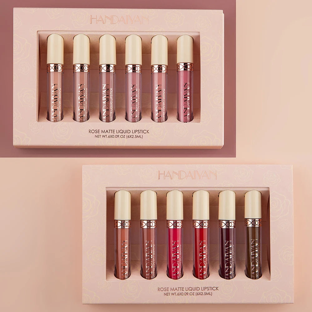 Matte Liquid Lipstick Kit 6 Colors/box, Waterproof