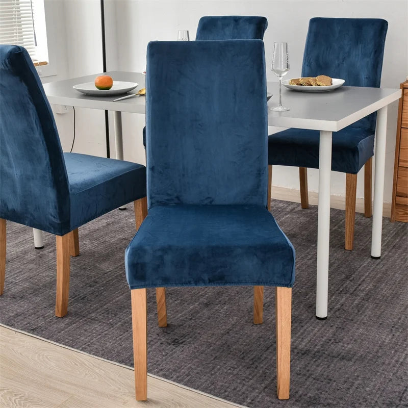 1/2/4 Good Velvet Stretch Elastic Dining Room Chair Slipcover Spandex