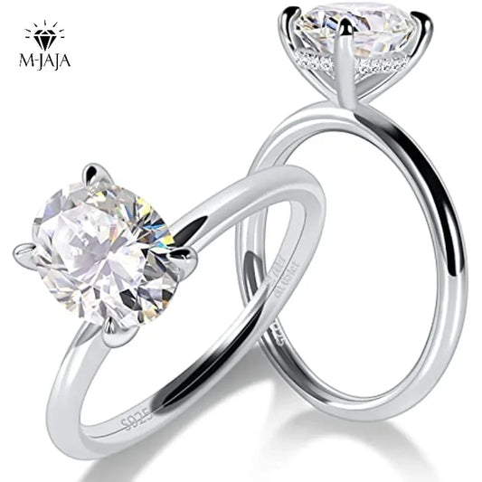 Engagement Rings for Women Moissanite Solitaire Ring 925 Sterling Silver