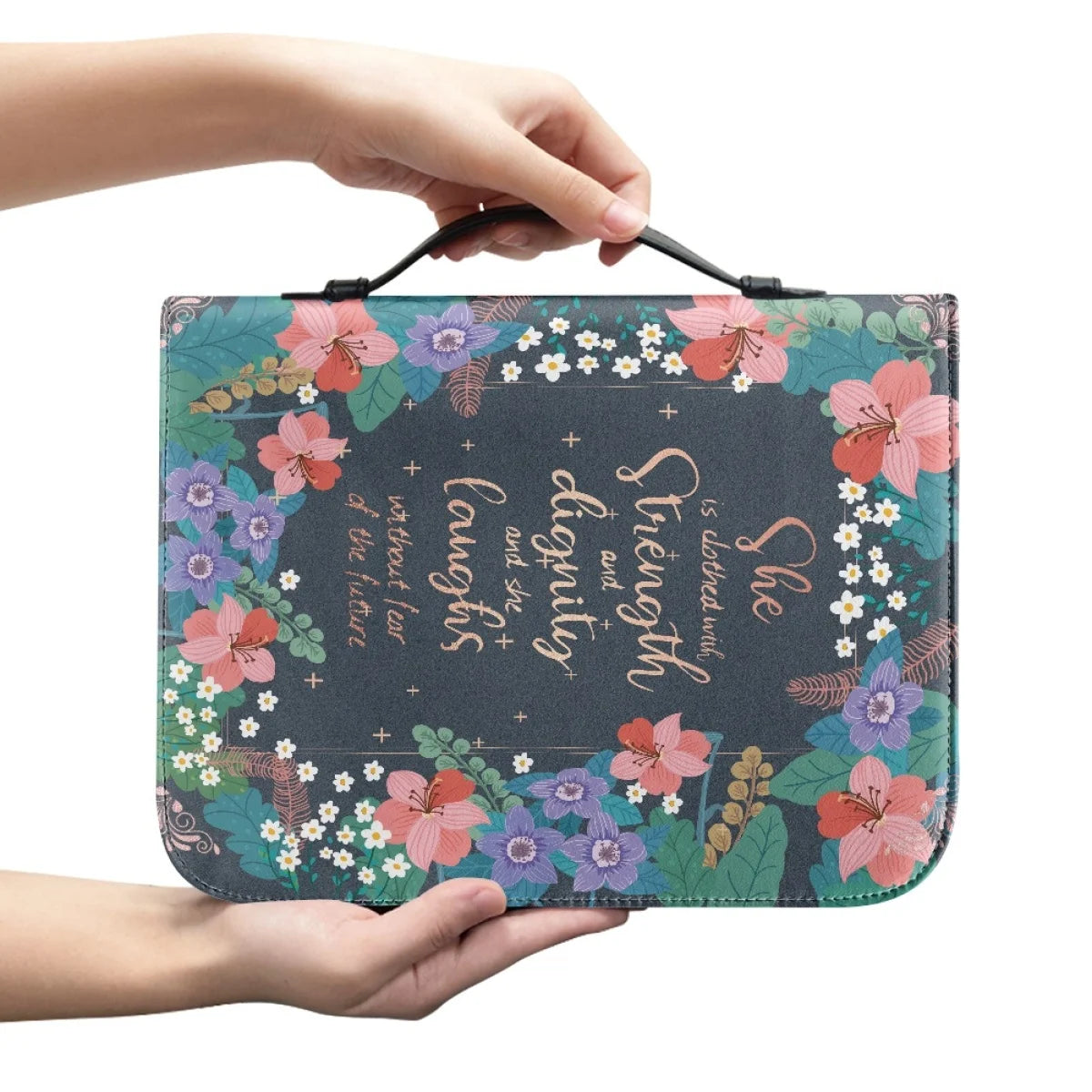 Beautiful Flowers Pattern Bible Cover Carry Bag