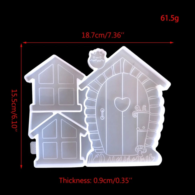 Fairy Door Silicone Mold Gnome Home 3D Window DIY Crystal Epoxy Resin Mould Fairy Sleeping Tree Face Patio Lawn Decors