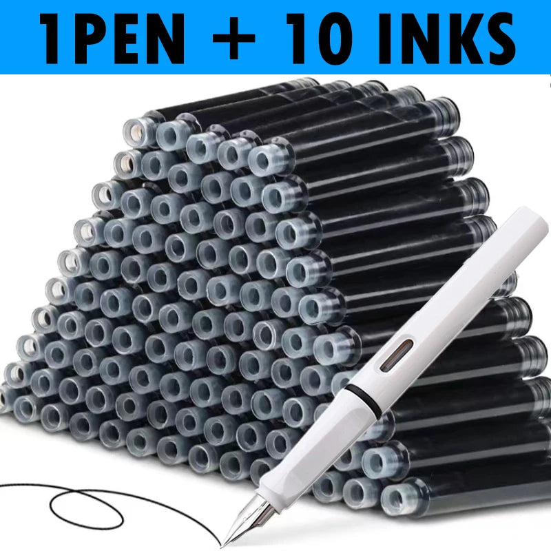 11PCS Fountain Pen Set Replaceable Calligraphy 0.38mm