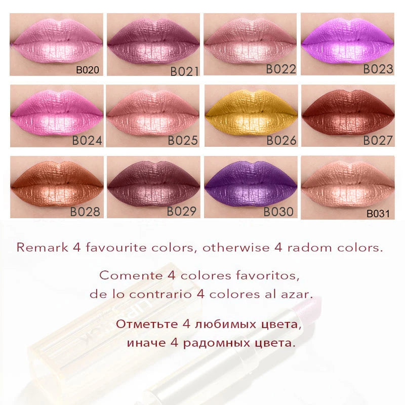 Best Korean Glitter Long Lasting Waterproof Lipstick , 4PCS