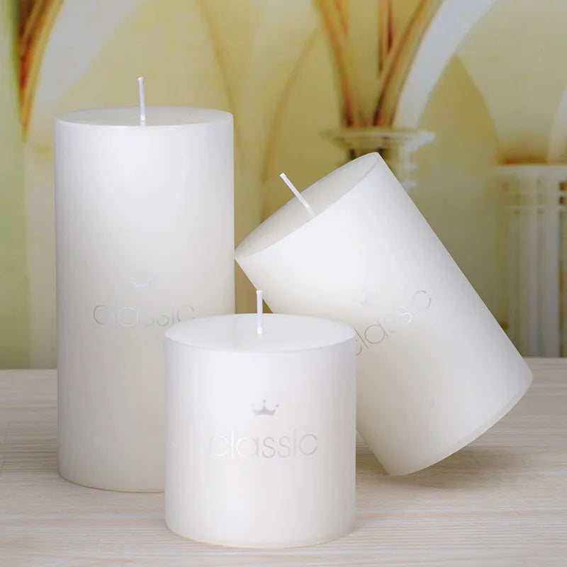 Scentless White Pillar Candles