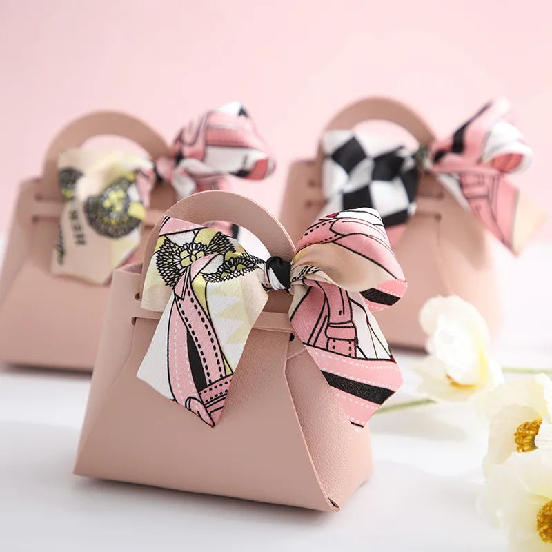 10/20PCS Creative Leather gifts Box With ribbon