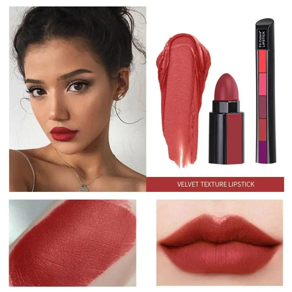 Matte 5-color Lipstick Set Velvet Non-stick Waterproof