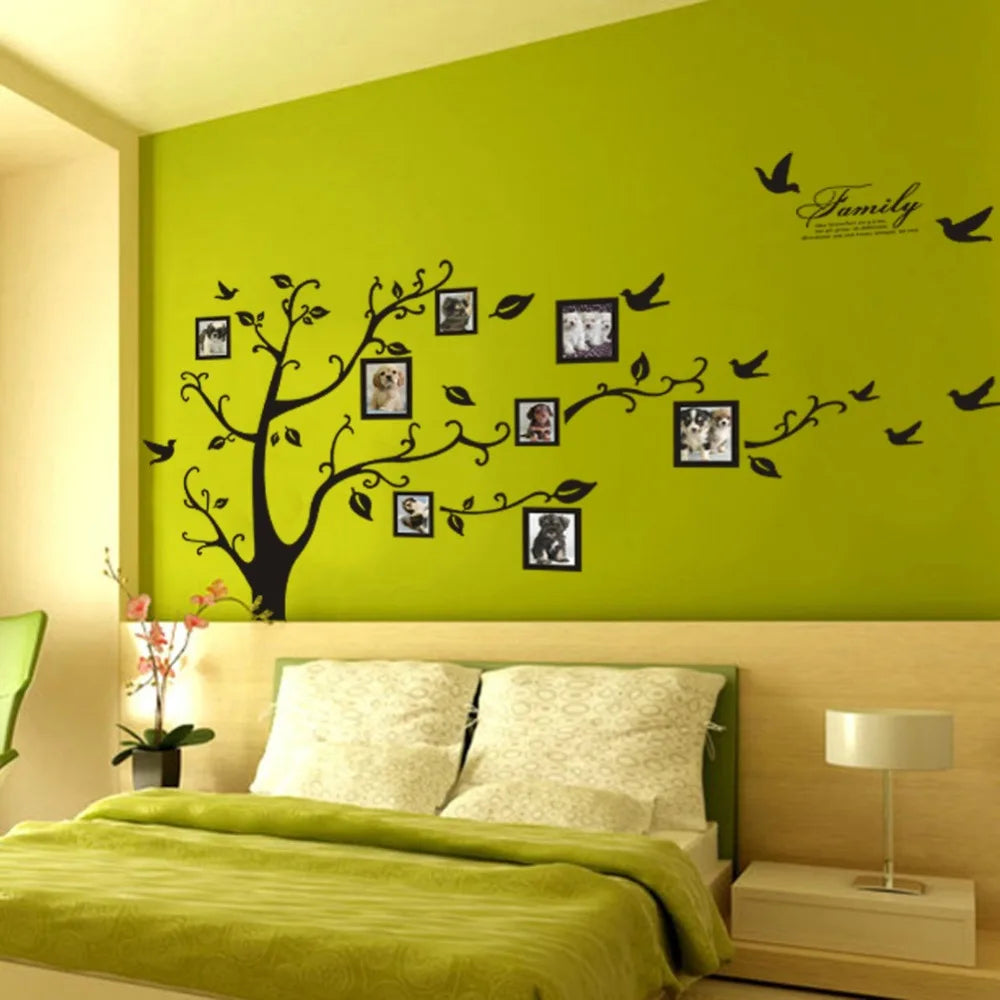 Large 79*99in Black 3D DIY Photo Tree Wall Decals