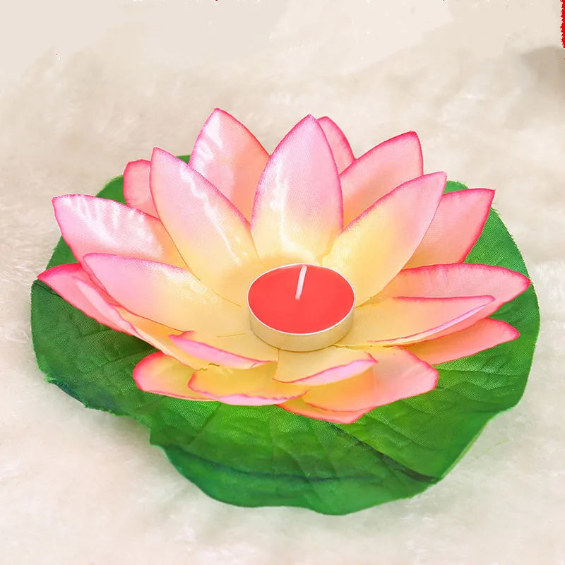 10pcs Romantic Lotus Lamps, Water Floating Candle Light