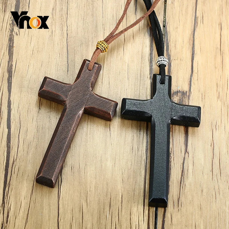 Men's/Women's Wood Cross Crucifix Pendant  Christian Necklaces