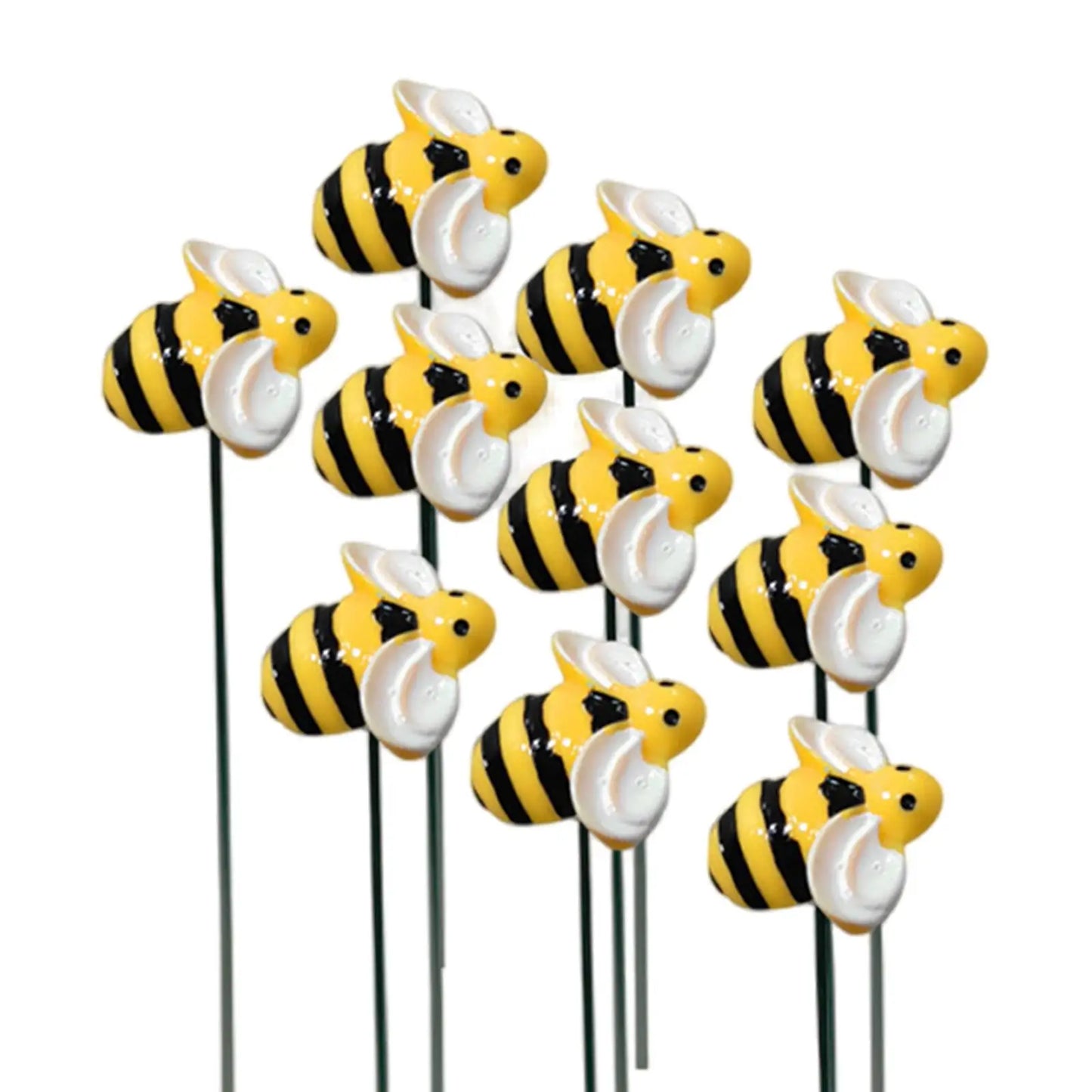 10Pcs Bee Sculpture Garden Stakes