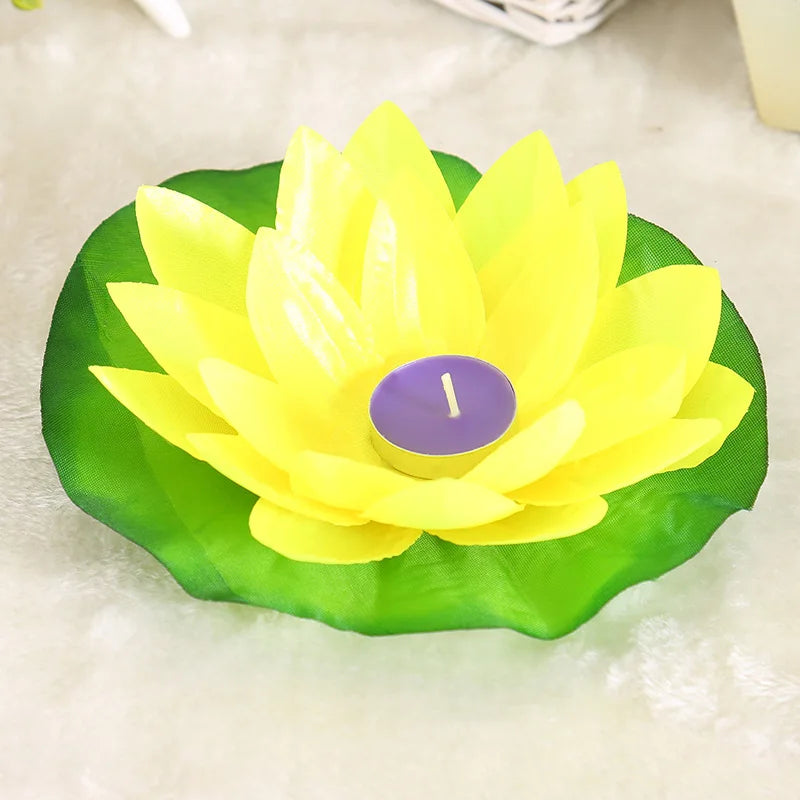 10pcs Romantic Lotus Lamps, Water Floating Candle Light