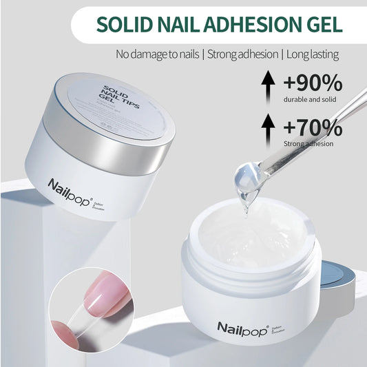 Nailpop Solid Nail Patch Gel Easy Stick Gummy Adhesive Bond