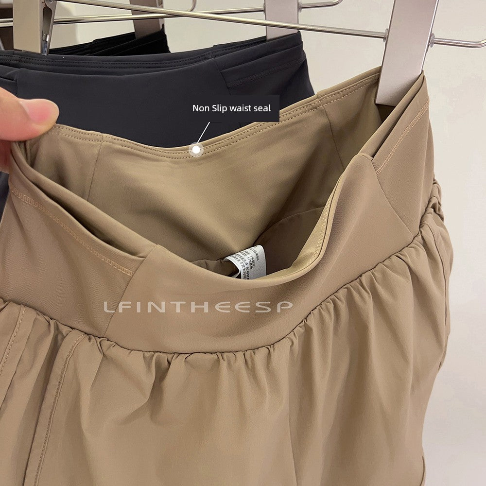 Lulu High-Waist Quick-Drying Fitness Shorts