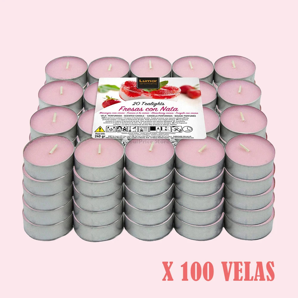 Set 60/100 Aromatic scented candles Tealights duration ± 4,5 hours