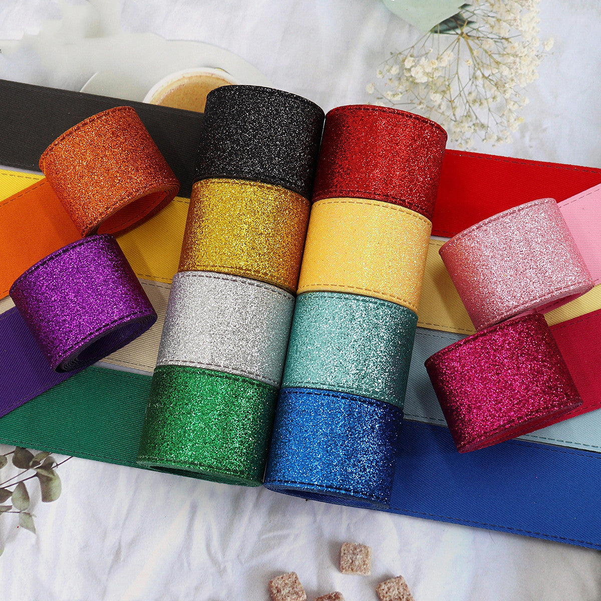 Sparkly Leather Composite Backing Ribbon