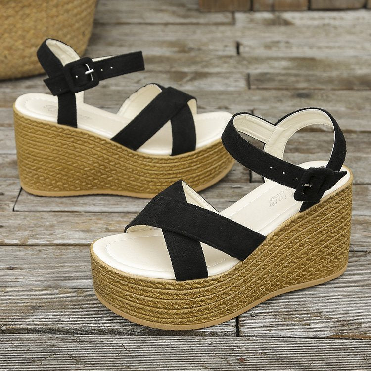 Wedge Sandals Casual Non-slip Cross-strap