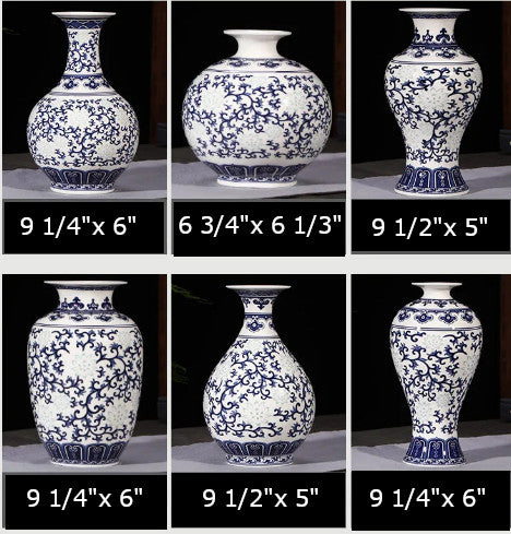 Blue-and-white Rice-pattern Porcelain Chinese Vase