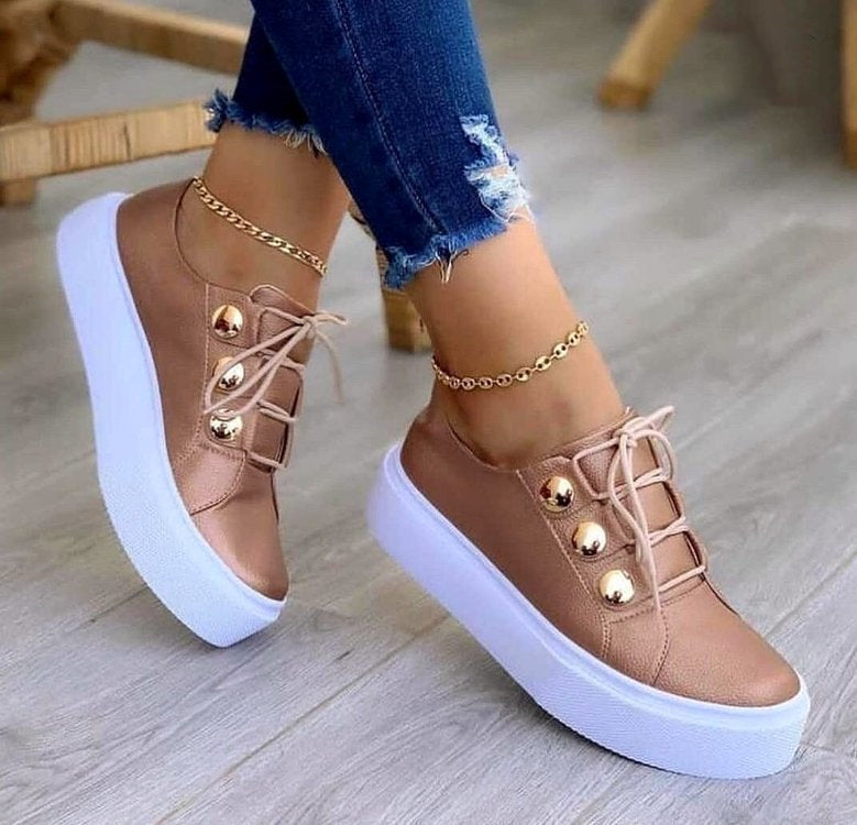 Lace-up Rivet Casual Shoes