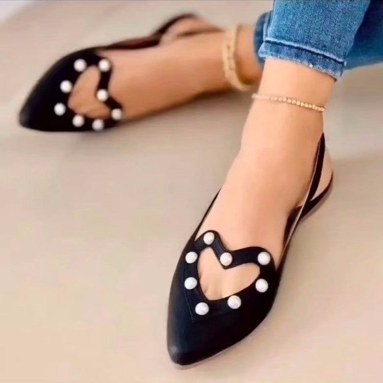 Love Shoes With Pearls Flats/Sandals