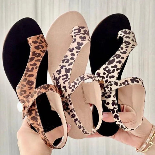 Women's Leopard Print Casual Beach Sandals