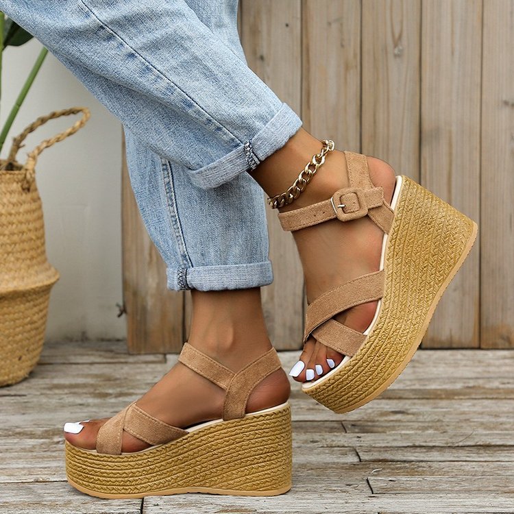 Wedge Sandals Casual Non-slip Cross-strap