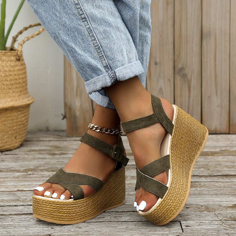 Wedge Sandals Casual Non-slip Cross-strap