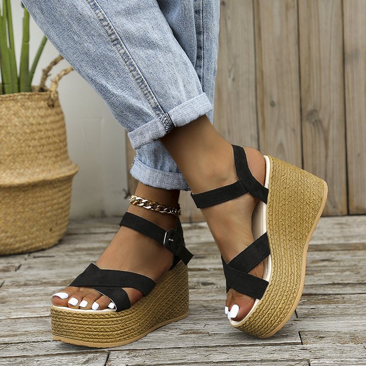 Wedge Sandals Casual Non-slip Cross-strap