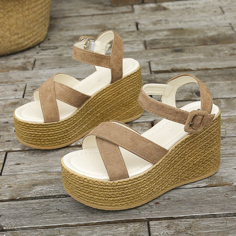 Wedge Sandals Casual Non-slip Cross-strap