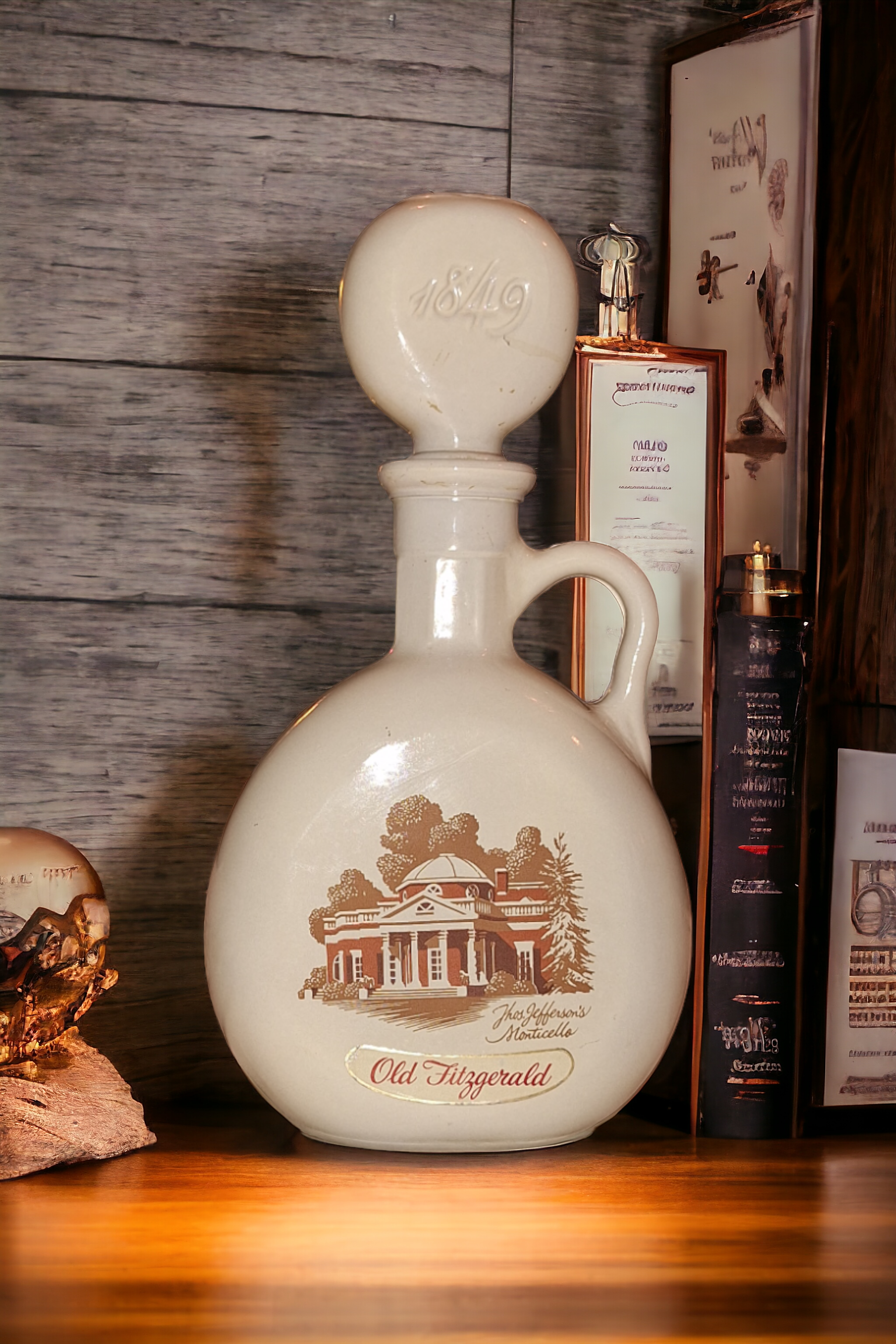 Vintage (1968) Old Fitzgerald Flagship  Jefferson Monticello Sour Mash Empty Bourbon Decanter