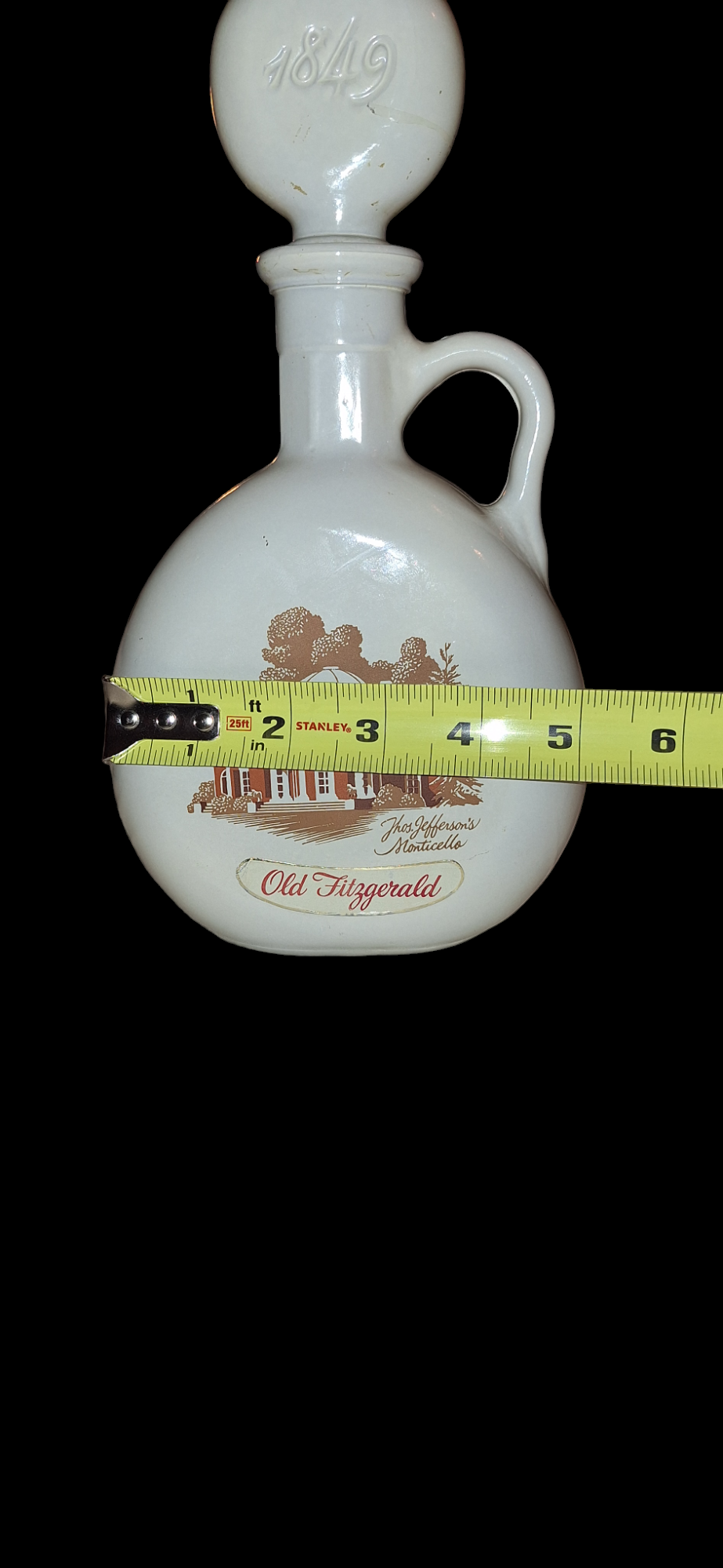 Vintage (1968) Old Fitzgerald Flagship  Jefferson Monticello Sour Mash Empty Bourbon Decanter