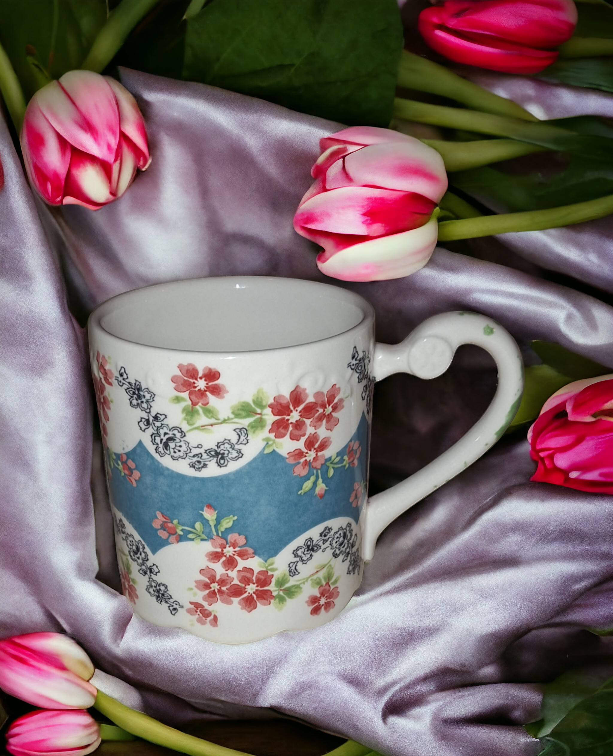 ANTHROPOLOGIE Floral Mug