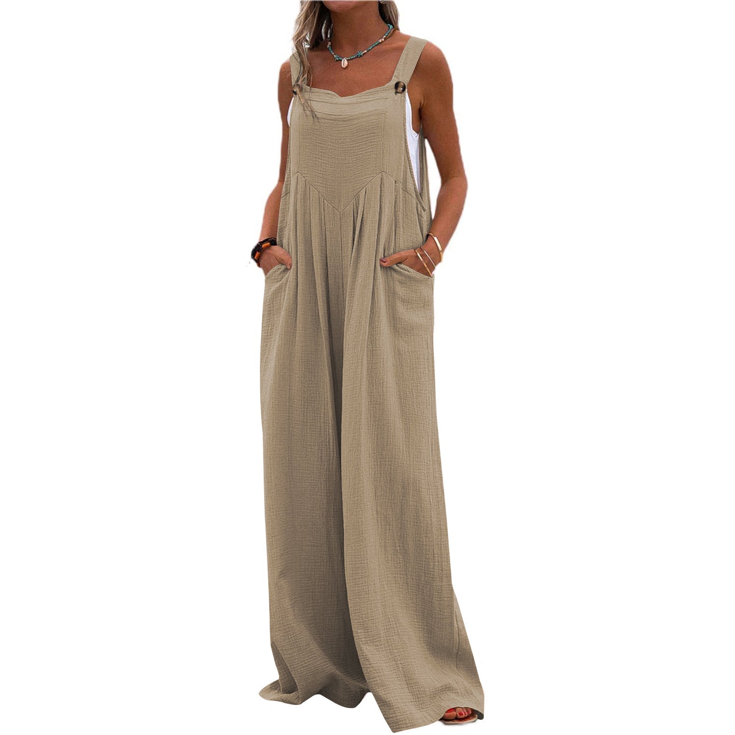 Casual Summer Cotton Hemp Romper, several colors