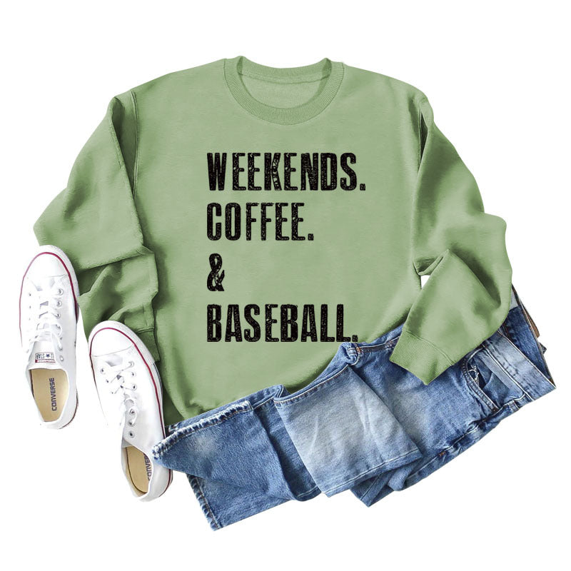 WEEKENDS COFFEE BASEBALL Long-sleeved Shirt