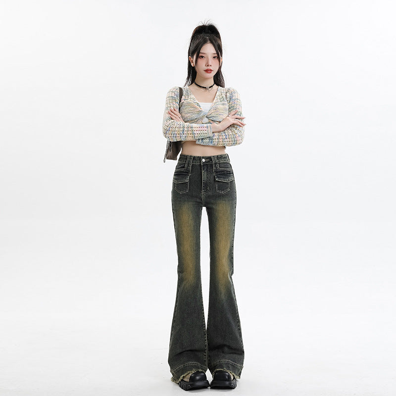 Retro Stretch Bell Bottom Jeans