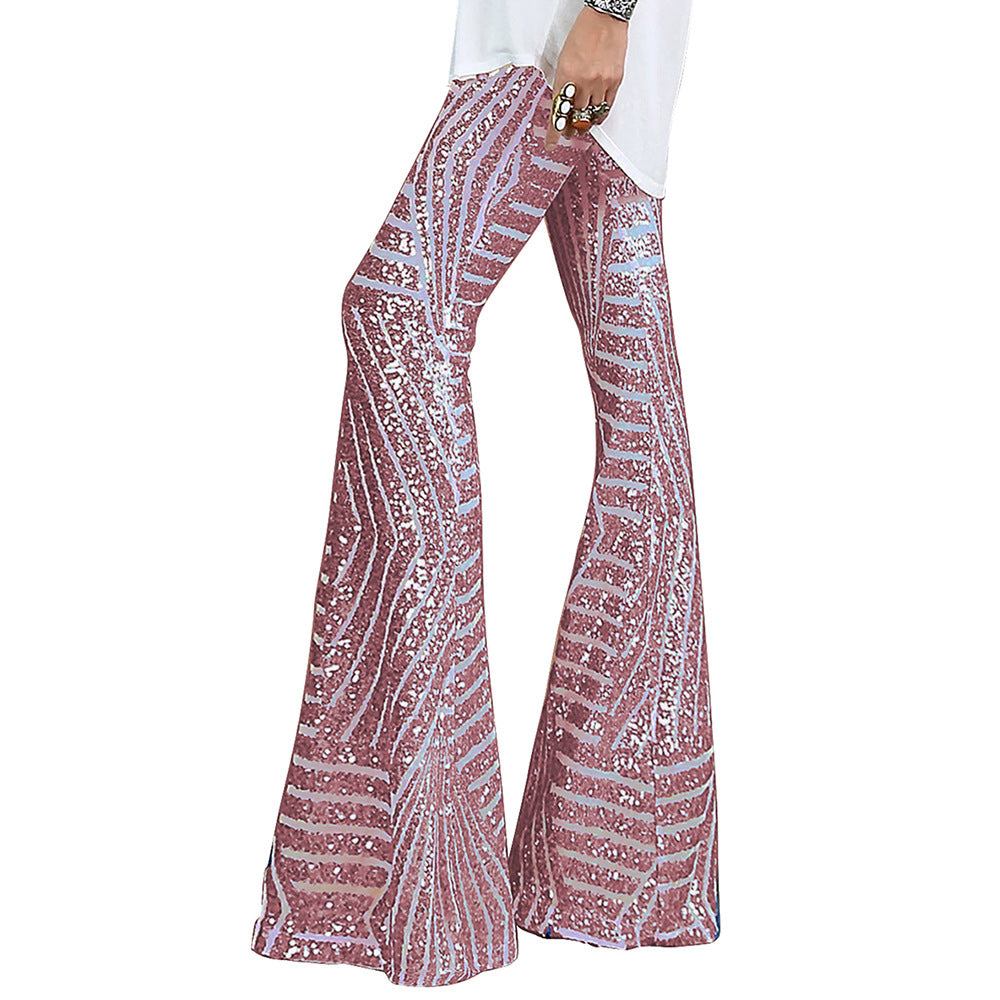 Geometric Sequin High Waist Casual Pants, several colors