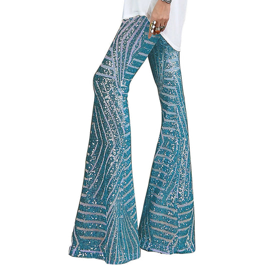 Geometric Sequin High Waist Casual Pants, several colors