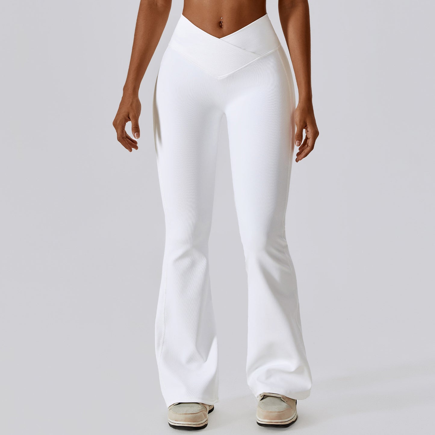 Cross High Waist Fitness Flare Pants, several colors