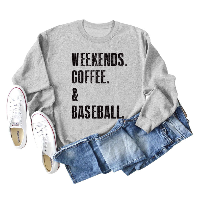 WEEKENDS COFFEE BASEBALL Long-sleeved Shirt