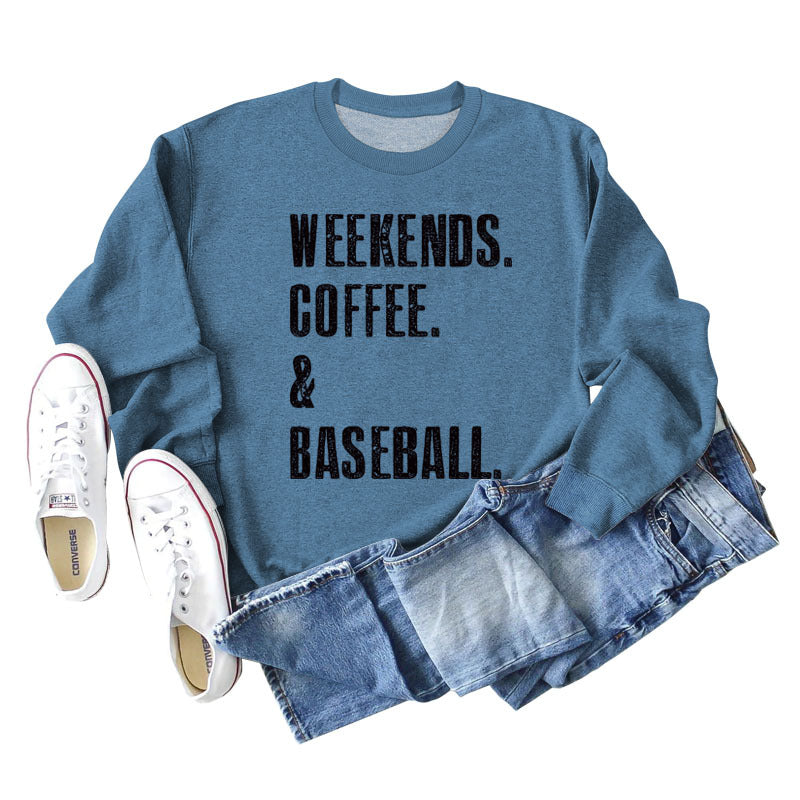 WEEKENDS COFFEE BASEBALL Long-sleeved Shirt