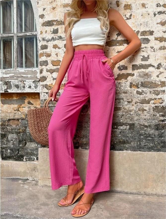 Elastic High-waisted Casual Pants, several colors