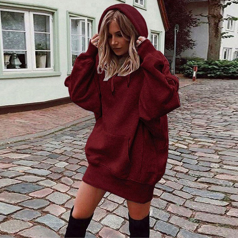 Oversized Solid Color Hoodie