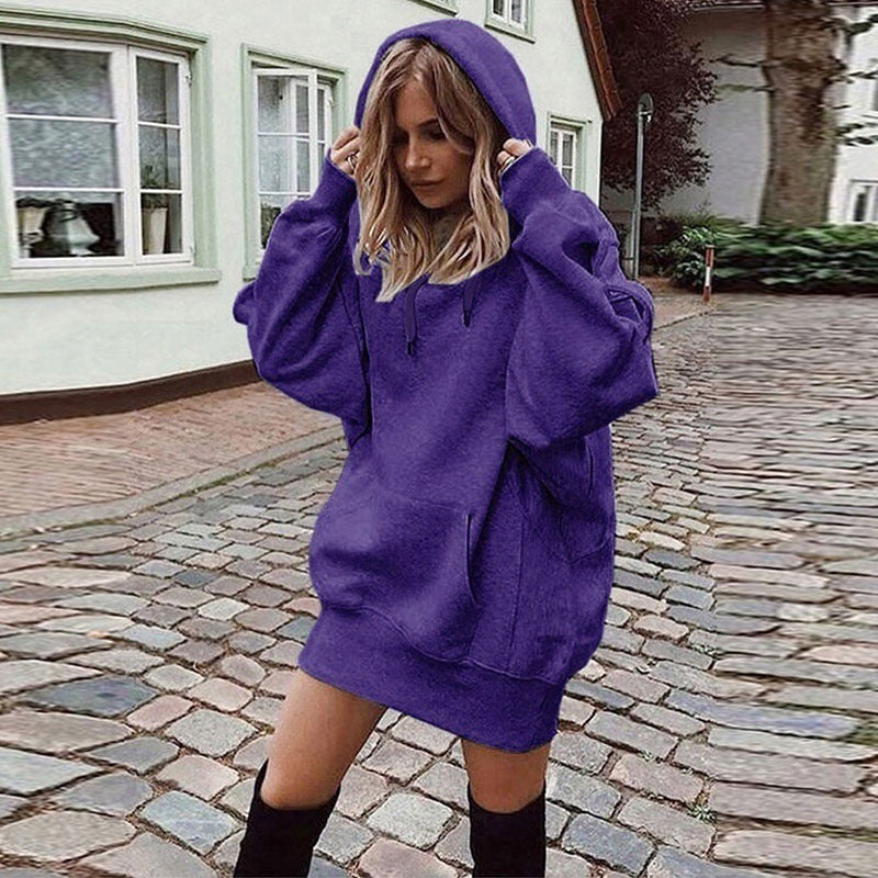 Oversized Solid Color Hoodie