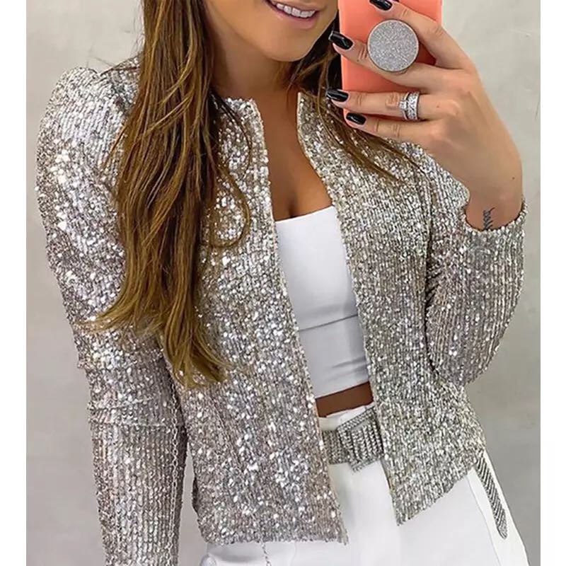 Sequin Short Casual Jacket