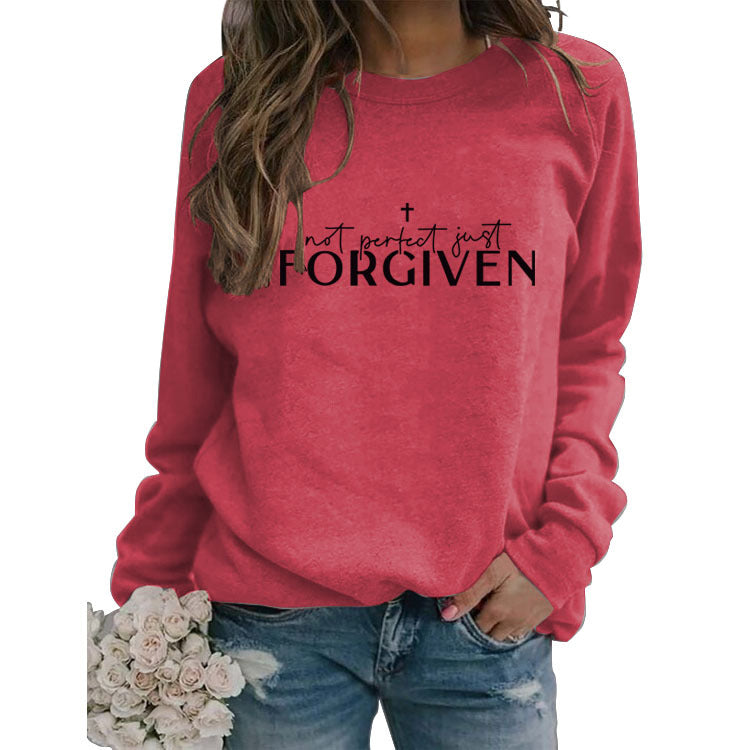 Not Perfect Just Forgiven Long-sleeved Crew-neck Shirt, Several Colors