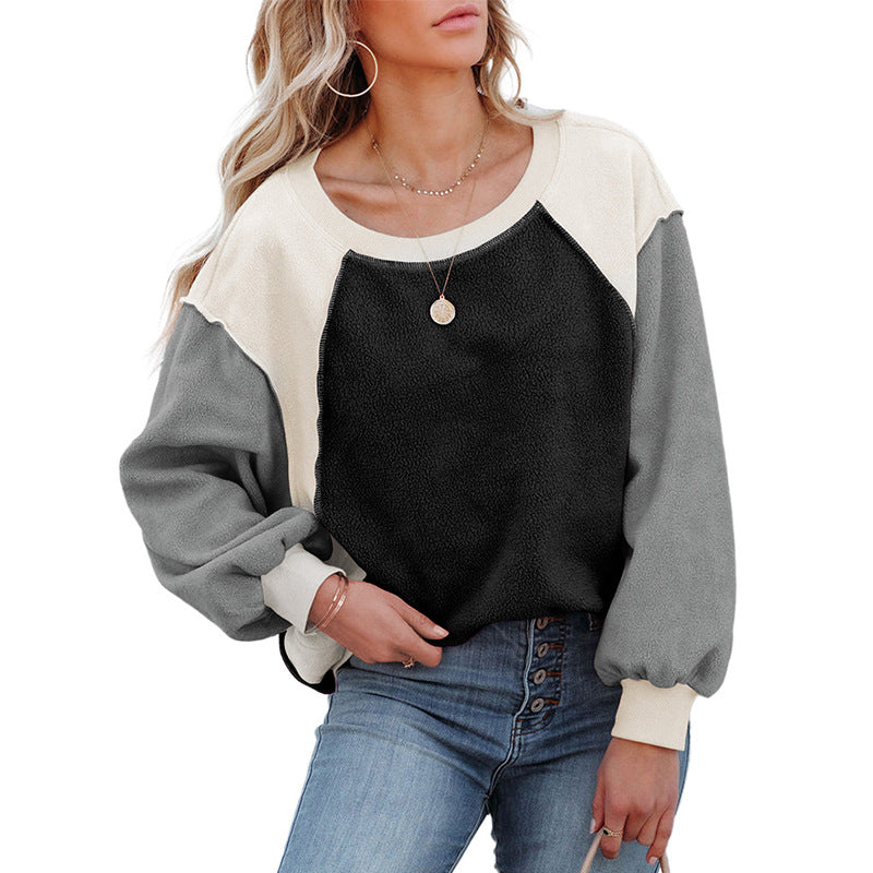 Casual Long-sleeved Fleece Sweater, several colors