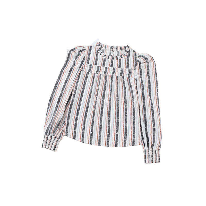 Thin Striped Long sleeve Blouse, several colors