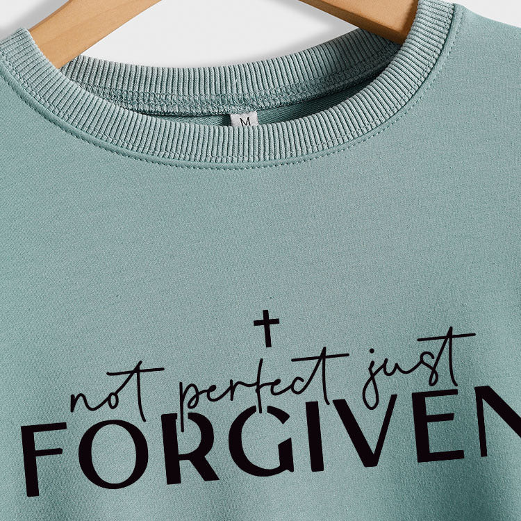 Not Perfect Just Forgiven Long-sleeved Crew-neck Shirt, Several Colors