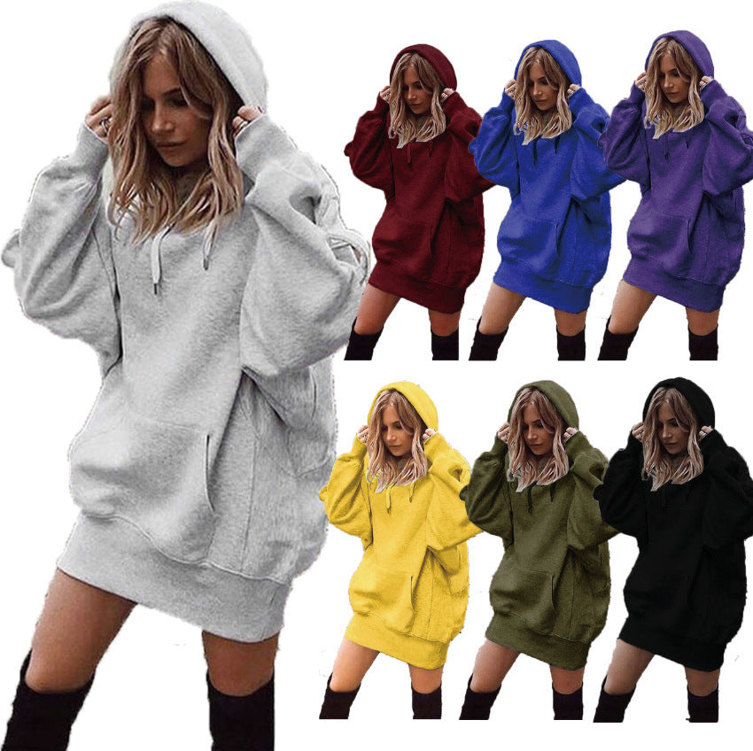 Oversized Solid Color Hoodie